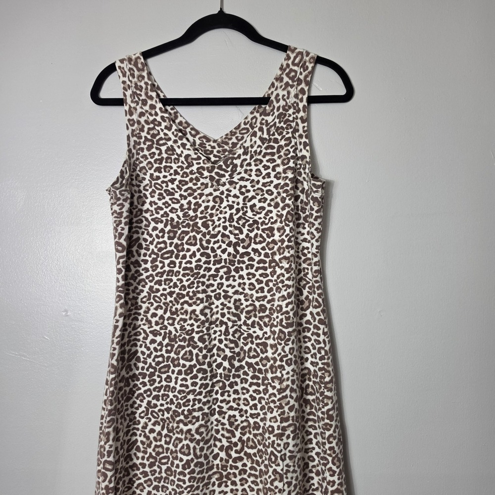 Soma Maxi Dress Leopard Animal Print Soft Cotton Lounge Wear Medium - Picture 5 of 9